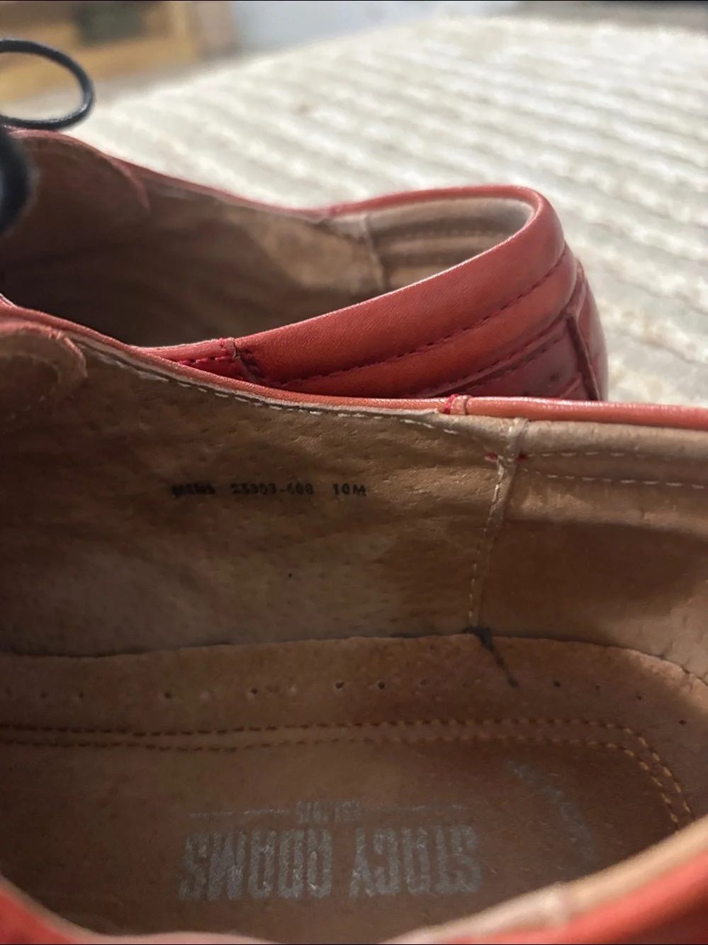 Stacy Adams Fletcher Wingtip Oxford Red Men's Dress Leather Shoes Size: 10
